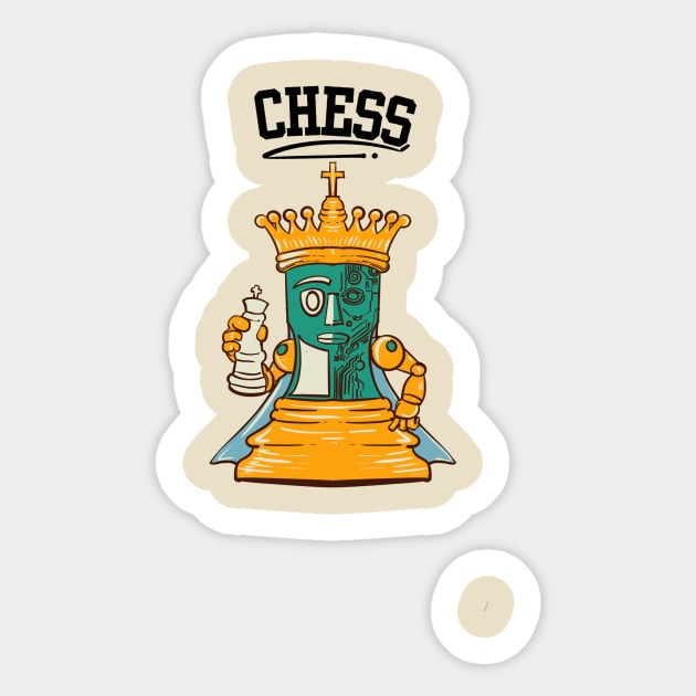 Chess king Sticker by jhokalit